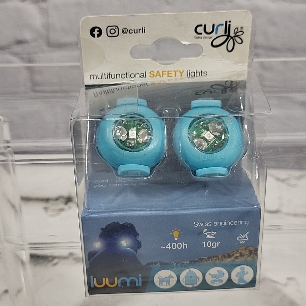 Curli‎ Multi Function Safety Lights For Dog Collars Pack Of 2 Blue New in Box